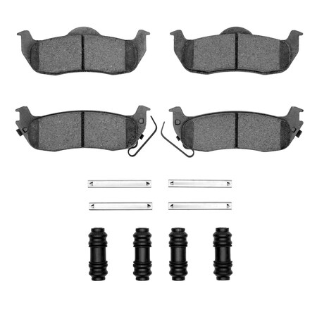 Dynamic Friction Co 3000 Ceramic Brake Pads and Hardware Kit, Low Dust, Low Copper Ceramic, 100% Asbestos-free, Rear 1310-1041-01